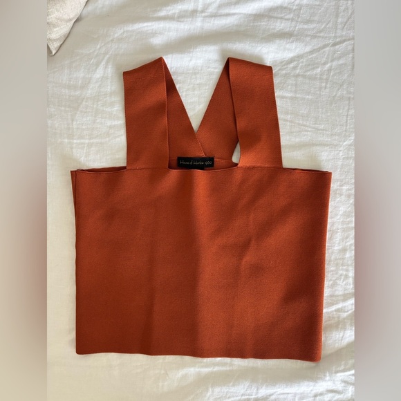 House of Harlow 1960 Terracotta Compression Sculpt Knit Top - Picture 1 of 5